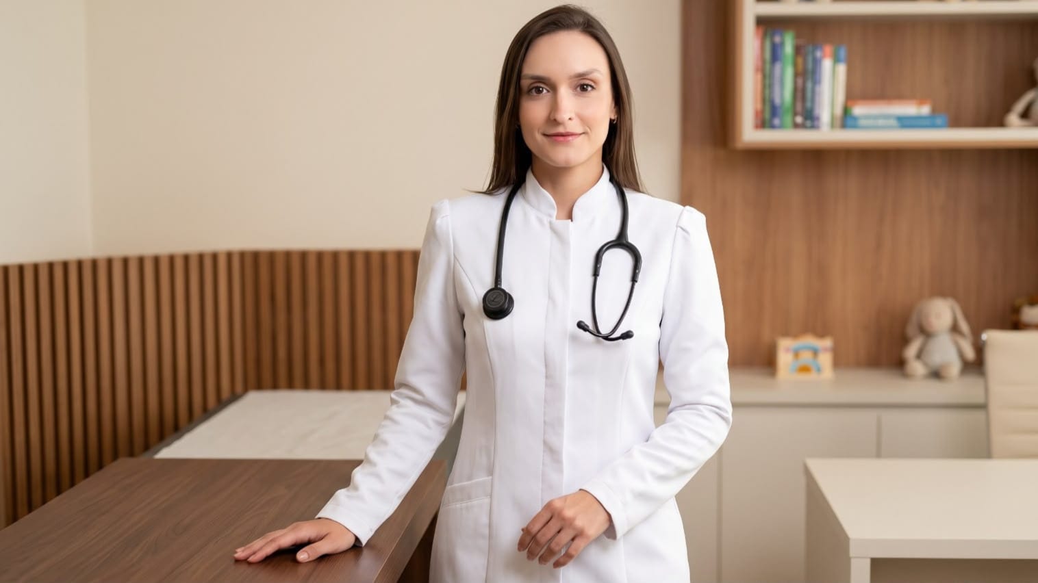 Dra. Nayla Irigoyen, pediatra, em seu consultório em São Paulo